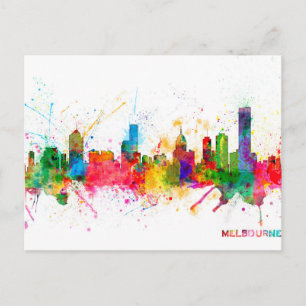 Melbourne Skyline Postkarte