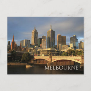 Melbourne Skyline, Princess Bridge, Yarra River Postkarte