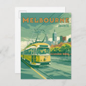 Melbourne Souvenir | Vintage Melbourne Tram Postkarte (Vorne/Hinten)