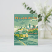Melbourne Souvenir | Vintage Melbourne Tram Postkarte (Stehend Vorderseite)