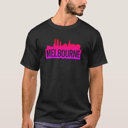 Melbourne Stadt Australien Victoria Skyline Souven T-Shirt (Vorderseite)