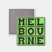 Melbourne, Stadt in Australien Magnet (Vorderseite/Rückseite)