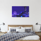 Melbourne Star Wheel mit nächtlicher Skyline Leinw Leinwanddruck (Insitu (Schlafzimmer))
