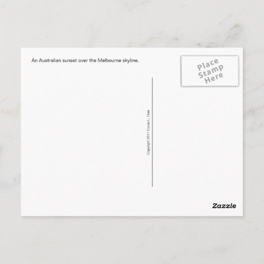 Melbourne Sunset Postkarte (Rückseite)