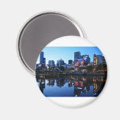 Melbourne Sunset Skyline Magnet (Vorderseite/Rückseite)