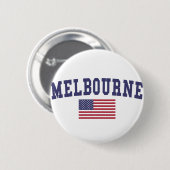 Melbourne US-Flagge Button (Vorne & Hinten)