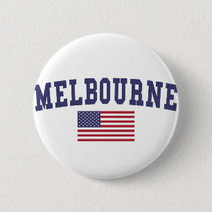 Melbourne US-Flagge Button