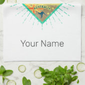 Melbourne Victoria Australia Retro Skyline Vintag Geschirrtuch (Gefaltet)