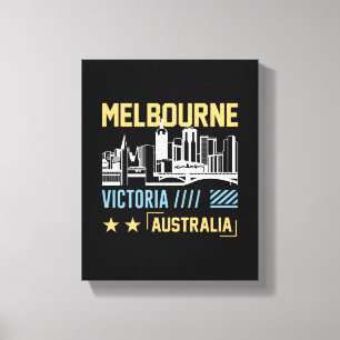 Melbourne Victoria Australien Skyline Reise Grafik Leinwanddruck