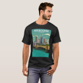 Melbourne Vintag Minimal Australia Reisenposter T-Shirt (Vorne ganz)
