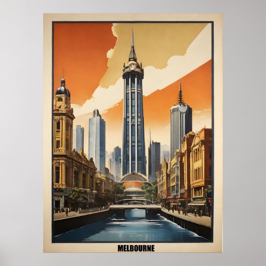 Melbourne Vintage Poster (Vorne)