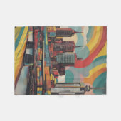 Melbourne Vintage Poster Fleecedecke (Vorderseite (Horizontal))