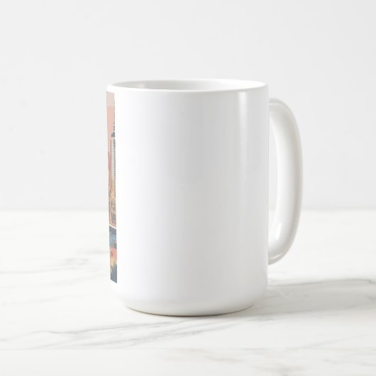 Melbourne Vintage Poster Kaffeetasse (VorderseiteRechts)