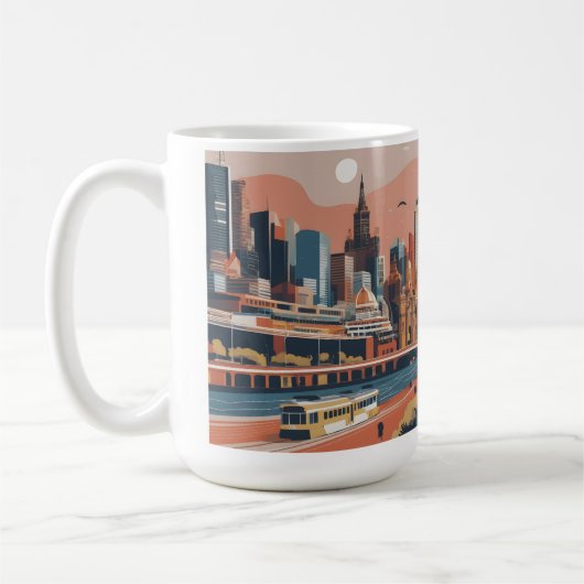 Melbourne Vintage Poster Kaffeetasse (Links)