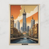 Melbourne Vintage Poster Postkarte (Vorderseite)