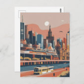 Melbourne Vintage Poster Postkarte (Vorne/Hinten)