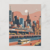 Melbourne Vintage Poster Postkarte (Vorderseite)