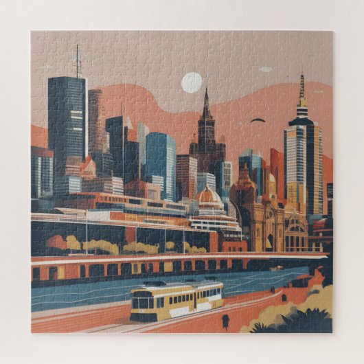 Melbourne Vintage Poster Puzzle (Vertikal)