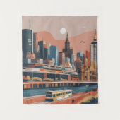 Melbourne Vintage Poster Wandteppich (Vorderseite)