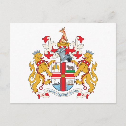 Melbourne-Wappen Postkarte (Vorderseite)