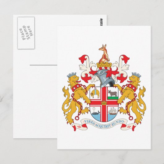 Melbourne-Wappen Postkarte (Vorne/Hinten)