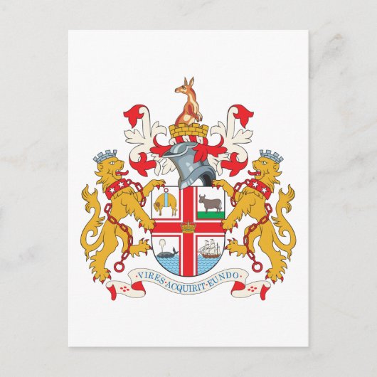 Melbourne-Wappen Postkarte (Vorderseite)
