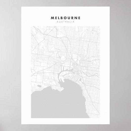 Melbourne White City Map Poster (Vorne)