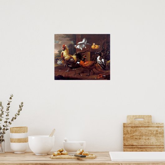 Melchior d'Hondecoeter Chicken Yard Poster (Küche)