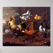 Melchior d'Hondecoeter Chicken Yard Poster (Vorne)