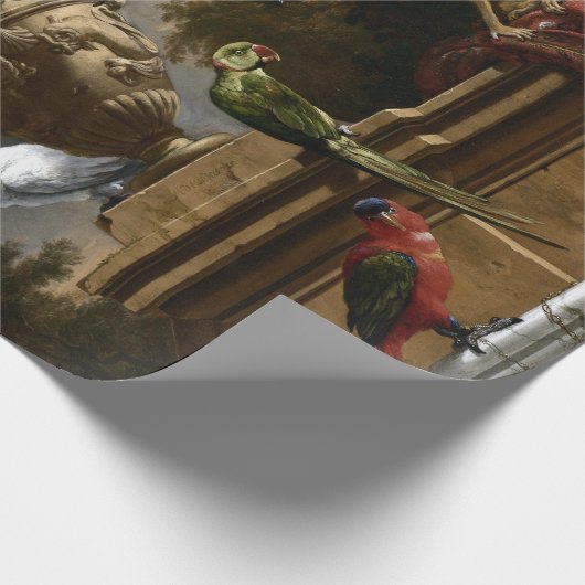 Melchior d'Hondecoeter die Menagerie Geschenkpapier (Ecke)