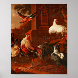 Melchior d'Hondecoeter - Vögel in einem Park - imm Poster
