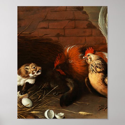 Melchior d'Hondecoeter - Vögel in einem Park Poster (Vorne)