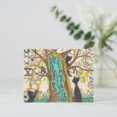 Melchuhr mit Katzen im Baum Postkarte (Stehend Vorderseite)