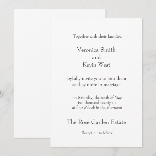 Meldebogen 5 X 7 Einladung (Vorne/Hinten)