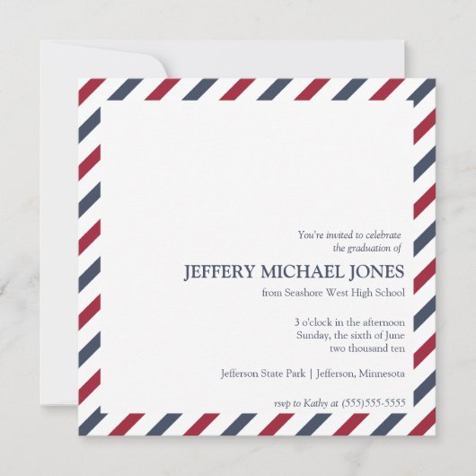 Meldebogen für gestrichelte Abschluss Einladung (Vorderseite)