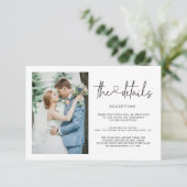 Meldebogen für Hochzeitdetails Einladung (Stehend Vorderseite)