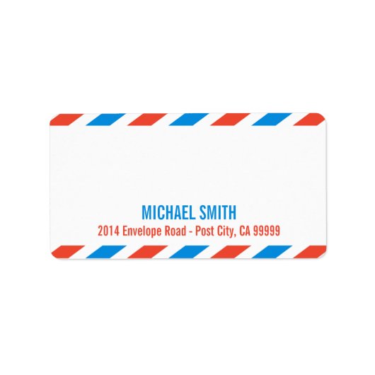 Meldebogen für Luftpostbezeichnungen Adressaufkleber (Vorne)