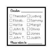 Meldebogen für Rundschreiben 12 Personen Permastempel (Design)