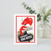 Melden Sie Hundebisse Postkarte (Stehend Vorderseite)
