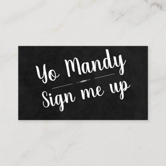 Melden Sie mich an Visitenkarte (Vorderseite)