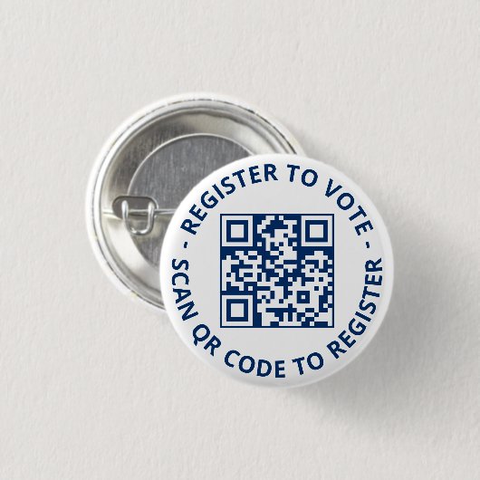 Melden Sie sich an, um abstimmbare QR Code White M Button (Vorne & Hinten)