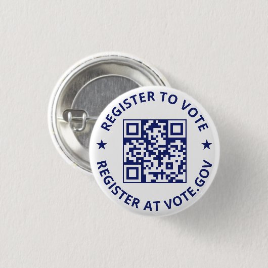 Melden Sie sich an, um abtasten QR Code marineblau Button (Vorne & Hinten)