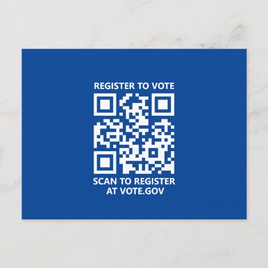 Melden Sie sich an, um abzustimmen, QR-Code blau b Postkarte (Vorderseite)