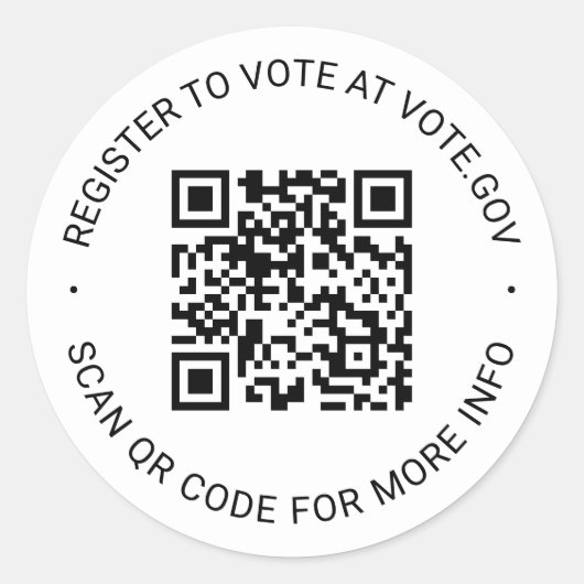 Melden Sie sich an, um den QR-Code abzustimmen. Runder Aufkleber (Vorderseite)