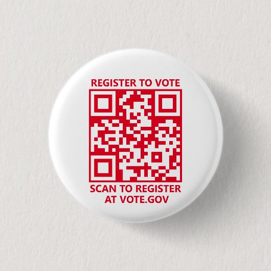 Melden Sie sich an, um den QR-Code rot und weiß zu Button (Vorderseite)