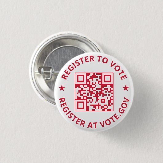 Melden Sie sich an, um den QR-Code rot und weiß zu Button (Vorne & Hinten)