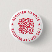 Melden Sie sich an, um den QR-Code rot und weiß zu Button (Vorderseite)