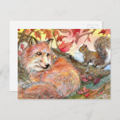 Melden Sie sich für ein Nickerchen mit Fuchs und E Postkarte (Vorne/Hinten)