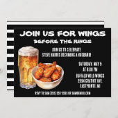 Melden Sie sich für Wings Before the Rings an! Bac Einladung (Vorne/Hinten)