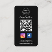 Melden Sie sich mit Social Media QR Code an | Mit Visitenkarte (Vorderseite)